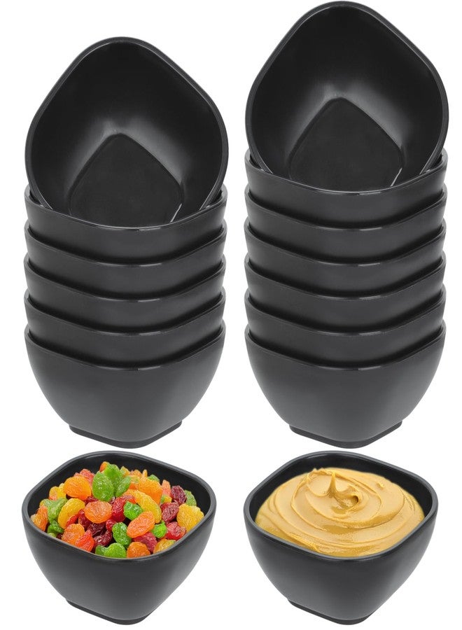 OZY 15 Pack Soy Sauce Dishes, Wheat Straw Small Dessert Bowls,4.5 OZ Unbreakable Dipping Bowls, Small Prep Bowls，Dipping Sauce Cups, Dip Bowls for Side Dish, Snacks, BBQ，Ketchup (black) - Image 1