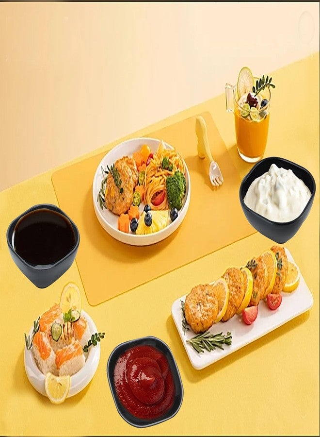 OZY 15 Pack Soy Sauce Dishes, Wheat Straw Small Dessert Bowls,4.5 OZ Unbreakable Dipping Bowls, Small Prep Bowls，Dipping Sauce Cups, Dip Bowls for Side Dish, Snacks, BBQ，Ketchup (black) - Image 5