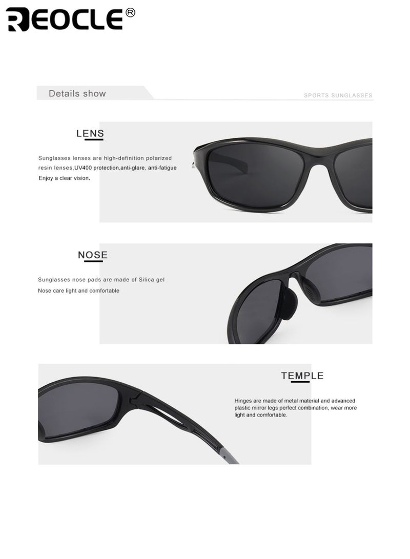 ريوكل نظارات قيادة للرؤية الليلية المستقطبة المضادة للوهج - حماية من الأشعة فوق البنفسجية عدسات مقاومة للرمل مقاومة للخدش للرجال والنساء مثالية للأنشطة الخارجية حزام قابل للتعديل بألوان مختلطة - Image 2