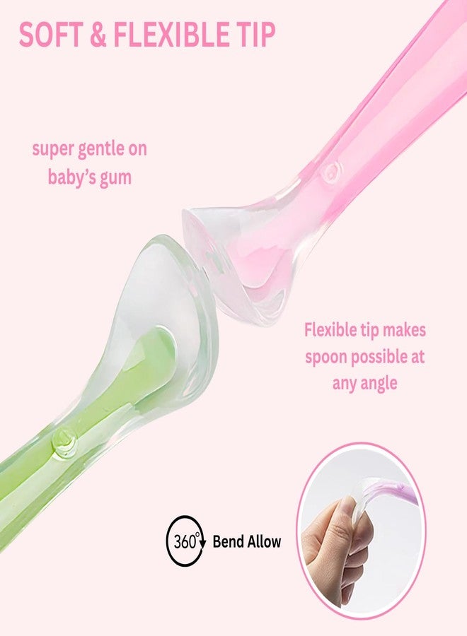 Nicety Silicone Baby Spoons | 1 Piece Feeding & Training Spoons for Self-Feeding | Soft Gum-Friendly Tips | BPA-Free, Food-Grade, Weaning Utensils for Infants 4M+ (Pink (1 Spoon)) - Image 5
