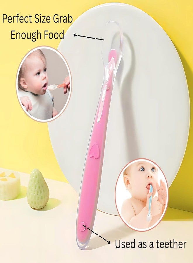 Nicety Silicone Baby Spoons | 1 Piece Feeding & Training Spoons for Self-Feeding | Soft Gum-Friendly Tips | BPA-Free, Food-Grade, Weaning Utensils for Infants 4M+ (Pink (1 Spoon)) - Image 4