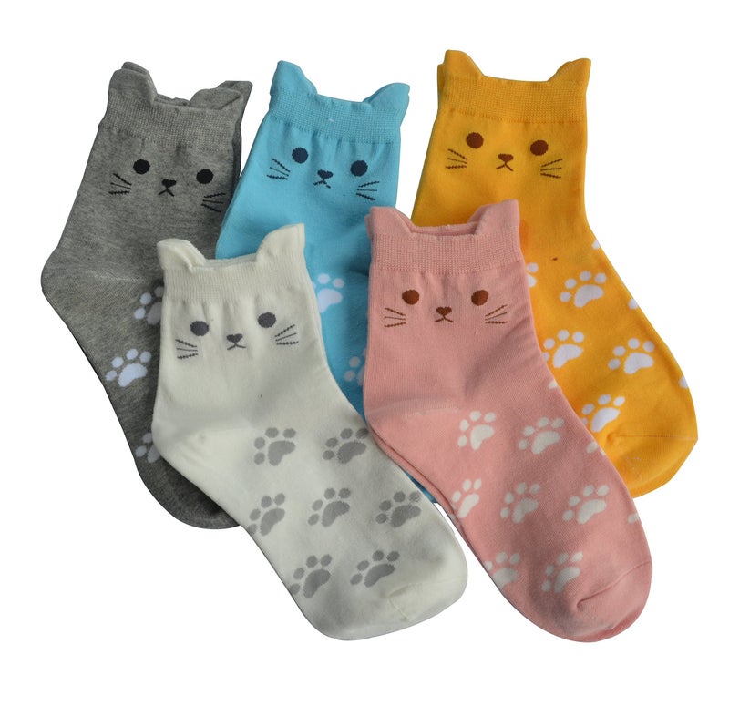 Jeasona Women's Cute Socks Cat Gifts for Women Fun Animals Funny Funky Cotton - Image 1