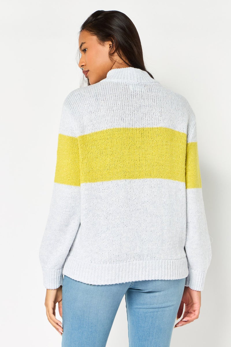 Aerie Women Two Tone Knitted Sweater, Milticolor - Image 4