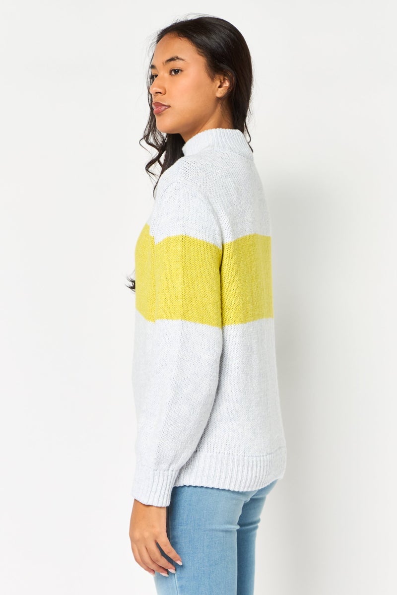 Aerie Women Two Tone Knitted Sweater, Milticolor - Image 3