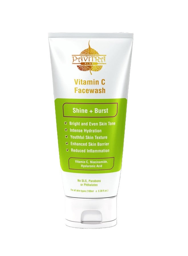 Pavitra+ PavitraPlus Vitamin C Face Wash for Glowing Skin and Skin Brightening with Niacinamide and Vitamin E for Dark Spots - Daily Cleanser for Women and Men, All Skin Types, 100ml - Image 2
