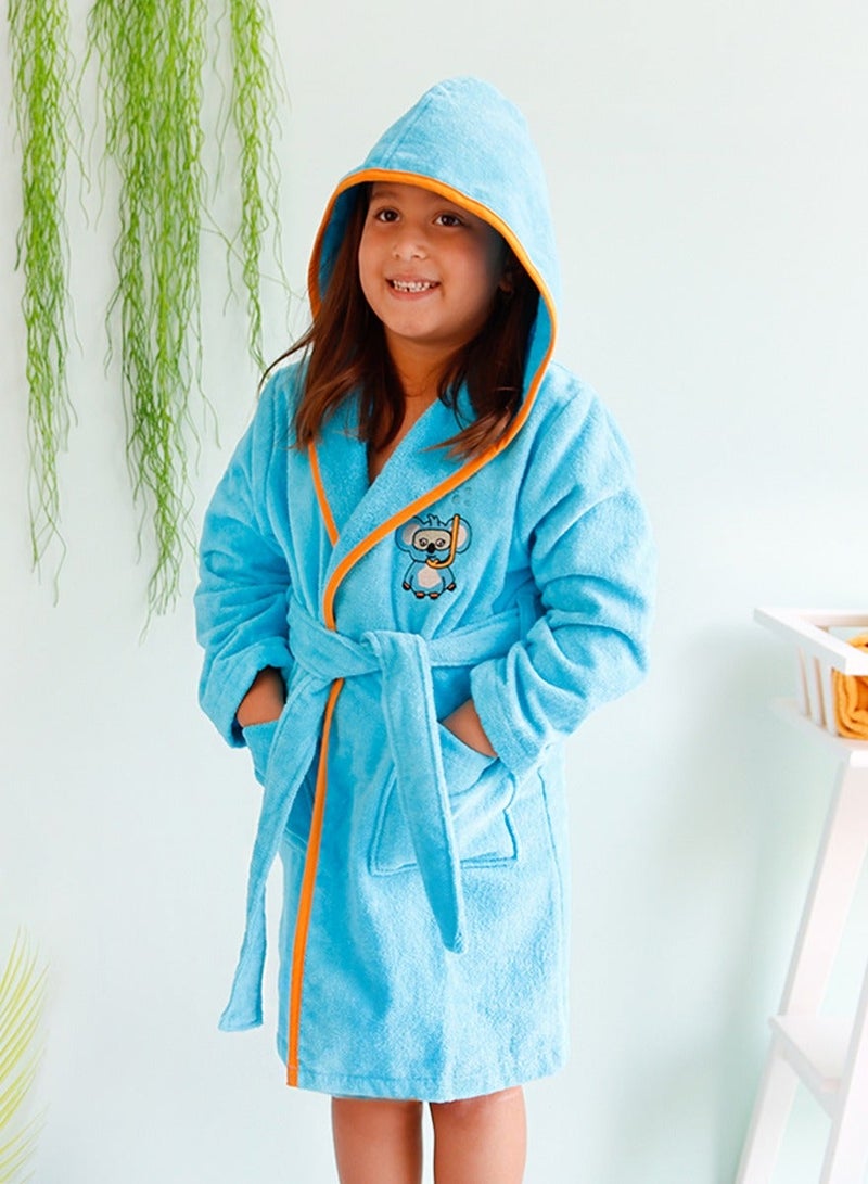 Milk & Moo Kids Bathrobe with Hood 100% cotton, Ultra-soft and Absorbent, Bath robe for girls and boys, Suitable for 5-6 years - Cool Koala - Image 1