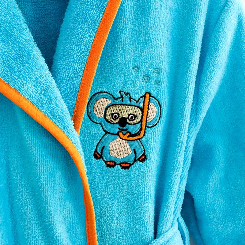 Milk & Moo Kids Bathrobe with Hood 100% cotton, Ultra-soft and Absorbent, Bath robe for girls and boys, Suitable for 5-6 years - Cool Koala - Image 3