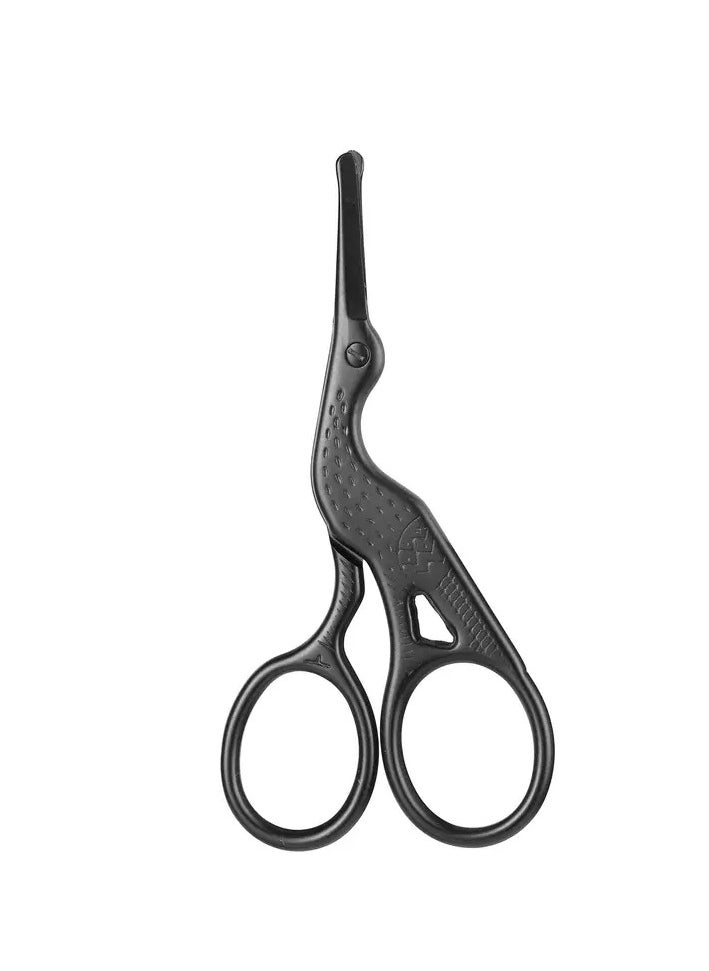 Goolsky Safety Round Head Stainless Steel Nose Hair Scissors, Stork Type Beauty Scissors For Eyebrows, Nose Hair, Beard, Ear Hair, Stainless Steel Eyebrow Scissors, Men And Women Professional Facial Hair Scissors  - Image 5