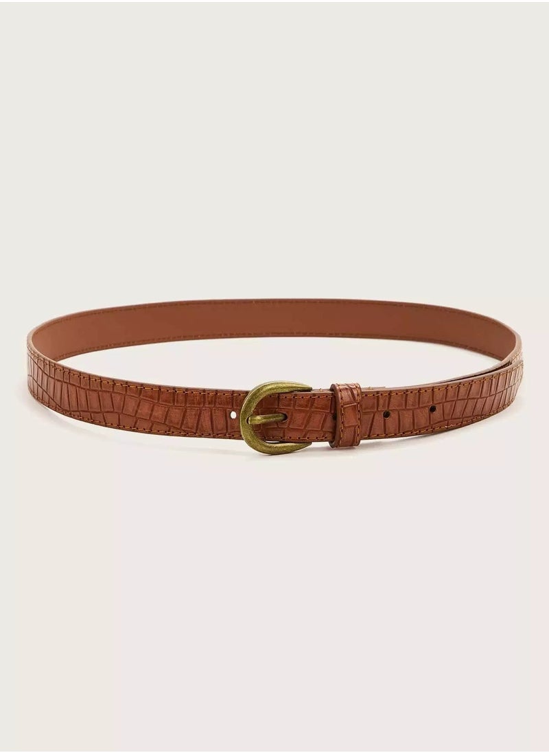 Generic Geometric Textured PU Buckle Belt  - Image 2