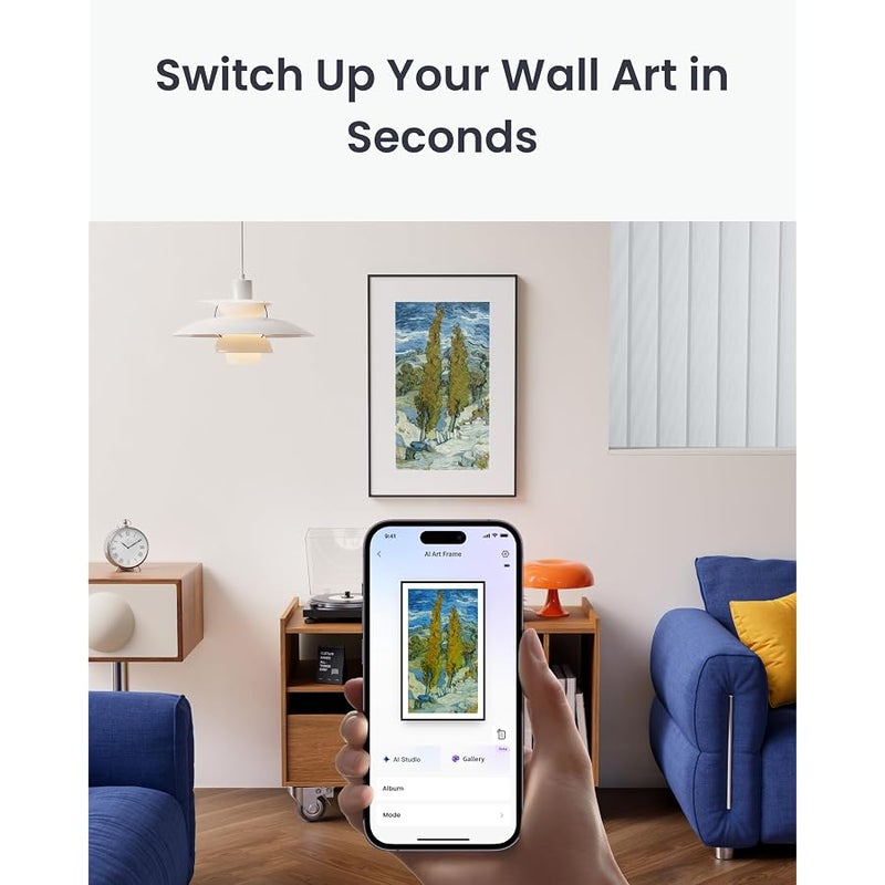 Switchbot AI Art Frame, 13.3 Electronic Ink Screen No Wiring Required, Ultra-Long Battery Life,Tabletop&Wall-Mounted, Wi-Fi Digital Photo Frame, Alexa Compatible, Wall Decoration, Room Décor - Image 2