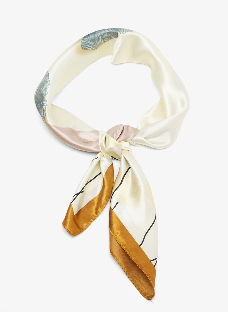 Khizana Silk Floral Print Scarf - Image 1