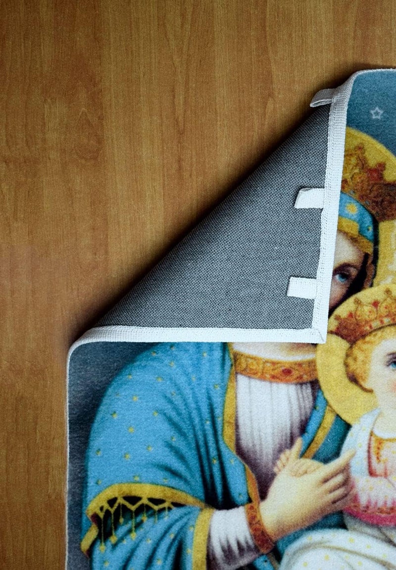 Mac Carpet Christian Icons Wall Tapestry Size: 57X90cm - Blue - Image 3