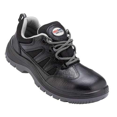 NEOSAFE A1078, Leather Safety shoes in Sports Look, Breathable and Lightweight, Black (9) - Image 1