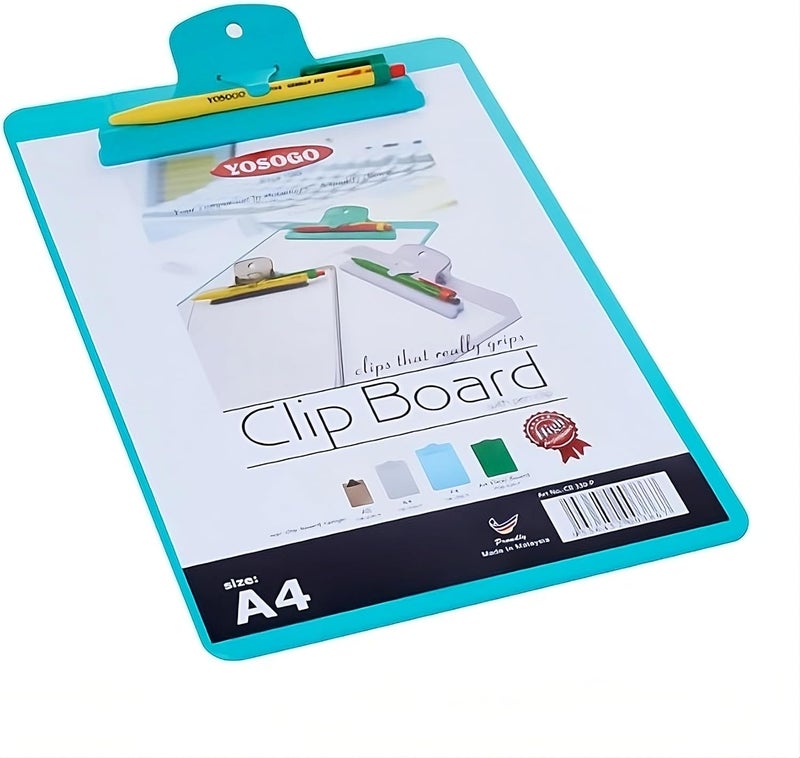 Yosogo A4 Size ABS Plastic Heat Resistant Clipboard with Bulldog Clip and Pen Holder - Assorted Colors - Image 3