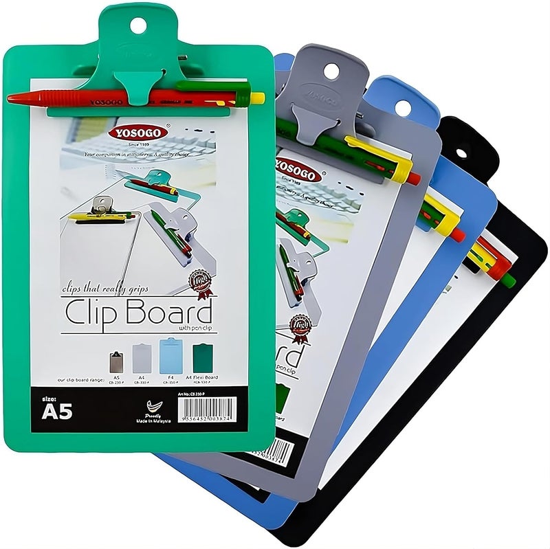 Yosogo A4 Size ABS Plastic Heat Resistant Clipboard with Bulldog Clip and Pen Holder - Assorted Colors - Image 2