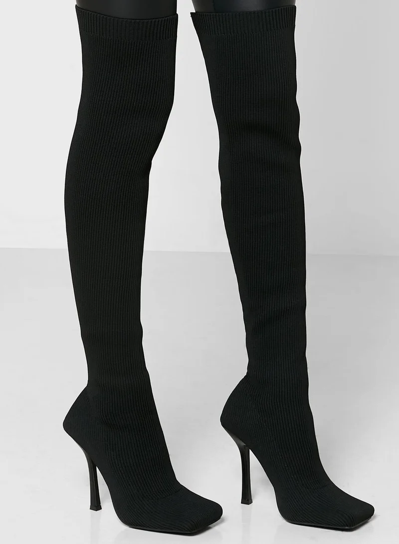 PUBLIC DESIRE Casual High Heel Knee Boots