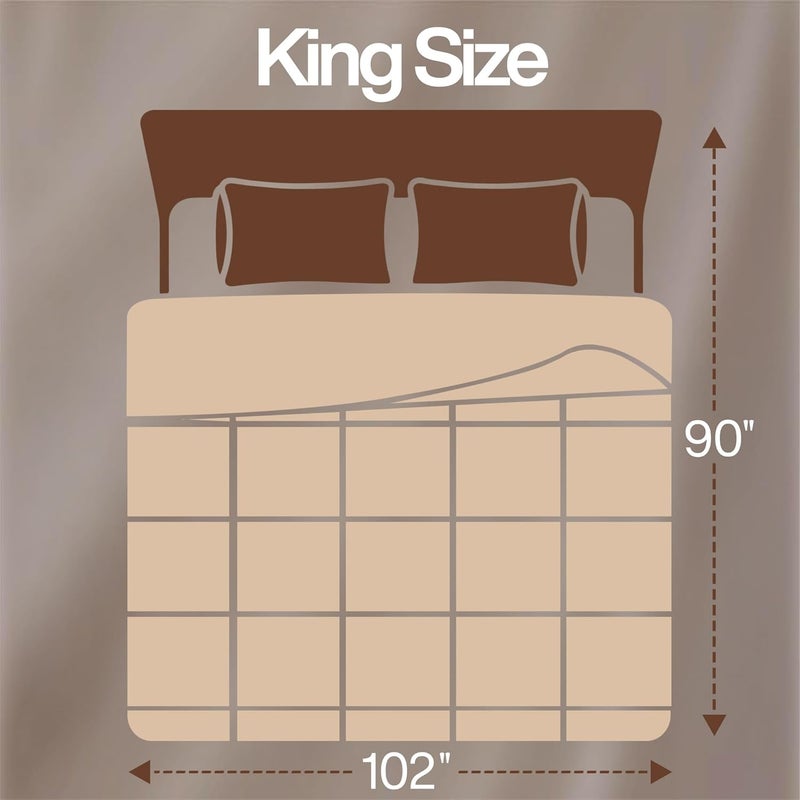 Comforter Duvet Insert - Quilted Comforter with Corner Tabs - Box Stitched Down Alternative Comforter (King, Beige) - Image 2