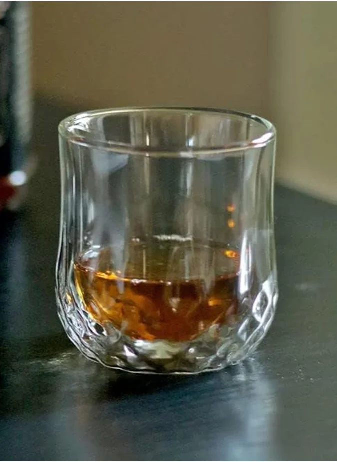 1Chase Double Wall Insulated Stemless Glass,Borosilicate Crystal Glass Tumblers For Cocktail,Set of 2 250 ML