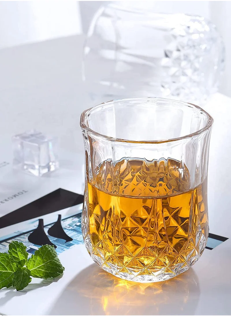 1Chase Double Wall Insulated Stemless Glass,Borosilicate Crystal Glass Tumblers For Cocktail,Set of 2 250 ML
