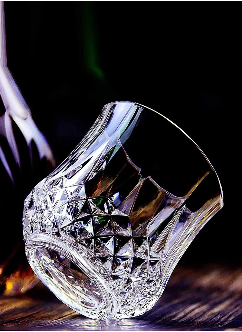 1Chase Double Wall Insulated Stemless Glass,Borosilicate Crystal Glass Tumblers For Cocktail,Set of 2 250 ML