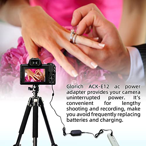 Glorich ACK-E12 AC Power Adapter DR-E12 DC Coupler LP-E12 LPE12 Dummy Battery Kit for Canon EOS M200, M100, M50 Mark II, M50, M10, M2, M, Kiss M, Kiss M2 Mirrorless Digital Cameras. - Image 2