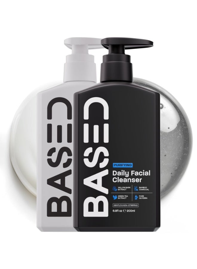 Based Daily Skincare Duo | Purifying Face Wash + Restoring Moisturizer | Built For All Skin Types | Healthy Ingredients | Hormone Safe - ZERO Endocrine Disruptors - Image 1