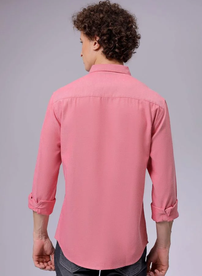 The Indian Garage Co Men Slim Fit Solid Full Sleeves Cutaway Collar Casual Shirt