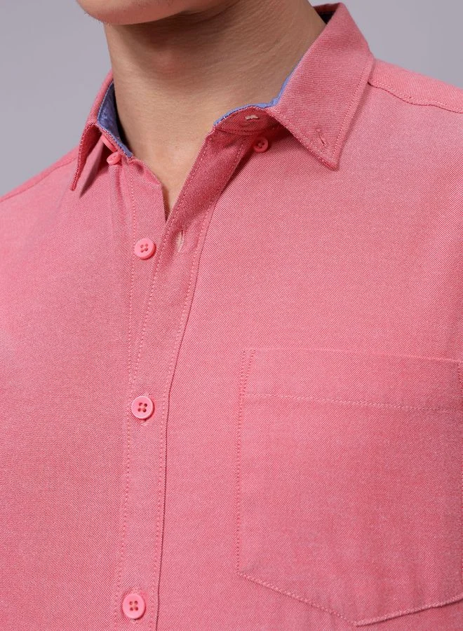 The Indian Garage Co Men Slim Fit Solid Full Sleeves Cutaway Collar Casual Shirt