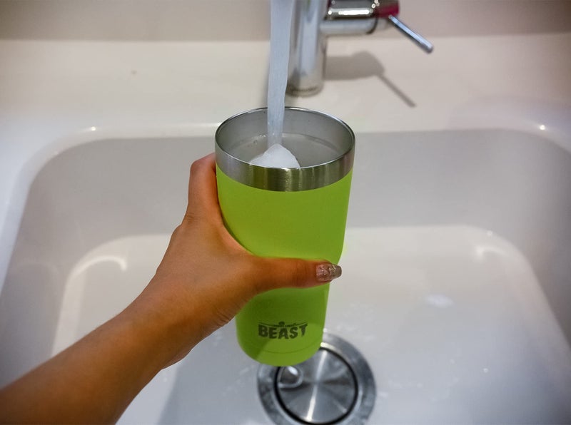 Greens Steel Beast 40 oz Tumbler Stainless Steel Vacuum Insulated Coffee Ice Cup Double Wall Travel Flask (Lemongrass Green)  - Image 4