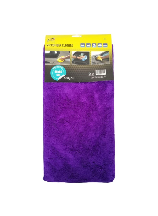 3XR Microfiber Cleaning Cloth 40x60cm Purple, 550GSM Ultra Soft & Absorbent Towel for Car, Bike & Home Cleaning, Lint-Free & Scratch-Free Plush Fiber Drying Cloth for Polishing, Washing & Dusting, Durable Machine Washable Multipurpose Cloth - Image 2