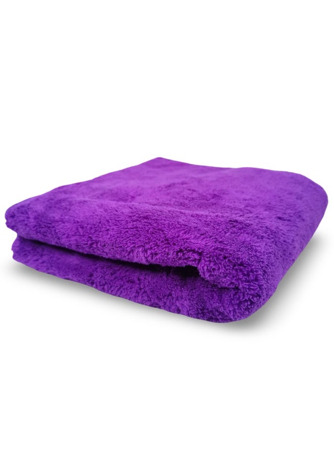 3XR Microfiber Cleaning Cloth 40x60cm Purple, 550GSM Ultra Soft & Absorbent Towel for Car, Bike & Home Cleaning, Lint-Free & Scratch-Free Plush Fiber Drying Cloth for Polishing, Washing & Dusting, Durable Machine Washable Multipurpose Cloth - Image 4