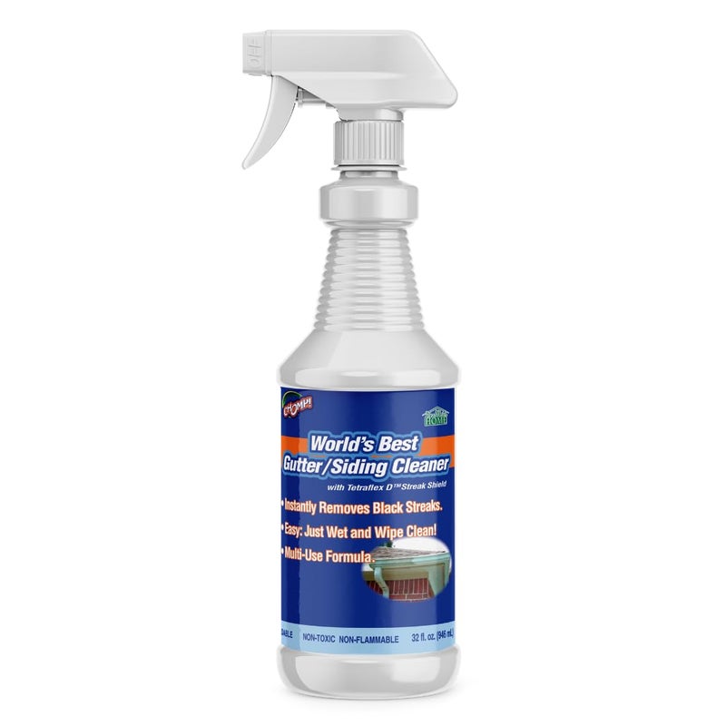 CHOMP! Worldâ€™s Best Gutter Cleaner: Ultimate Gutter Cleaning Solution for All Types of Rain Gutters, Siding and Metal Trim - Instantly Clean Black Streaks, Filth, Dirt - 32 oz