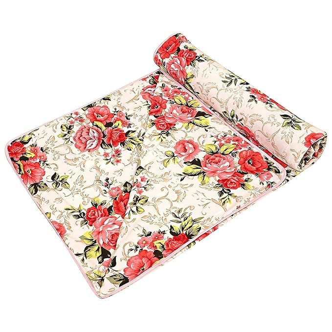 ShopingTrade Microfiber Polycotton Flowers Printed Dohar Double Bed Reversible AC Dohar (Multicolour 4) - Image 1