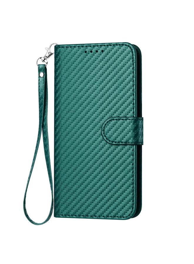 S-TOP Case For Itel S25 YX0070 Carbon Fiber Buckle Leather Phone Case with Lanyard - Image 2