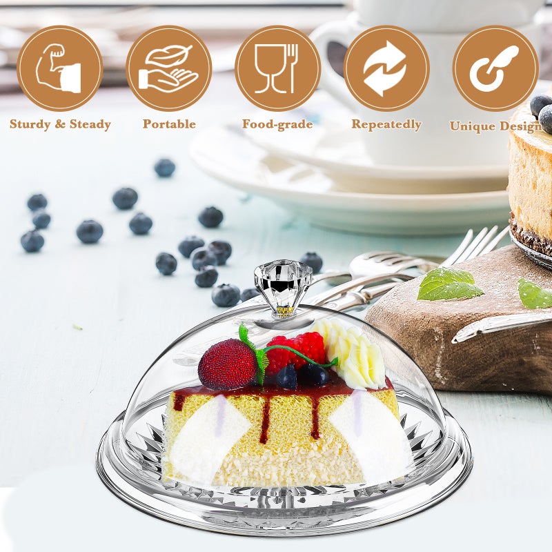 1 set of Cover Tray Smooth Cake Serving Tray Western Round Plate - Image 5
