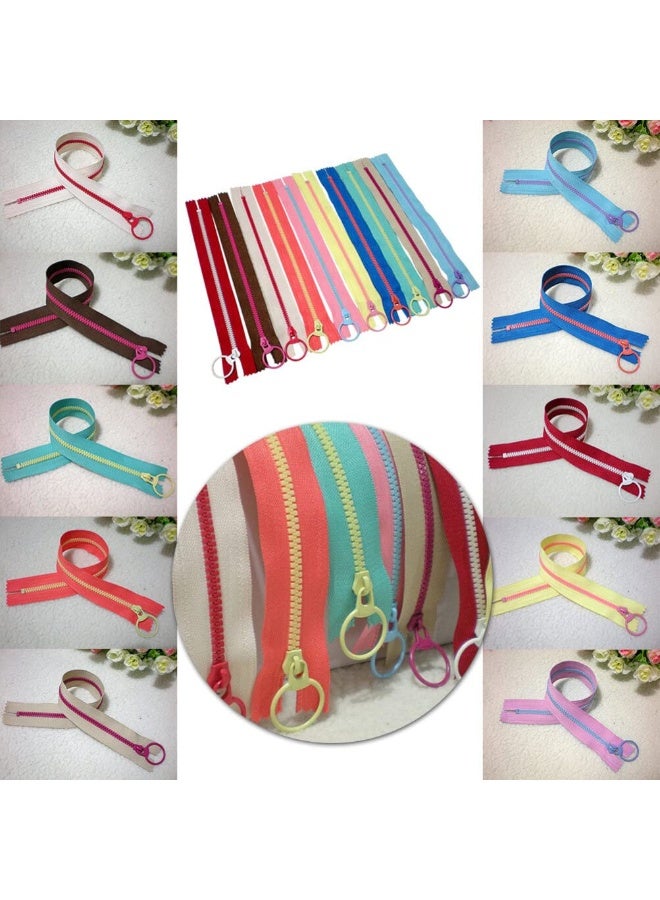 Light Blue Resin Zipper 40cm, Closed-End Style with Purple Teeth for DIY Bag Making, Craft Supplies - Image 3