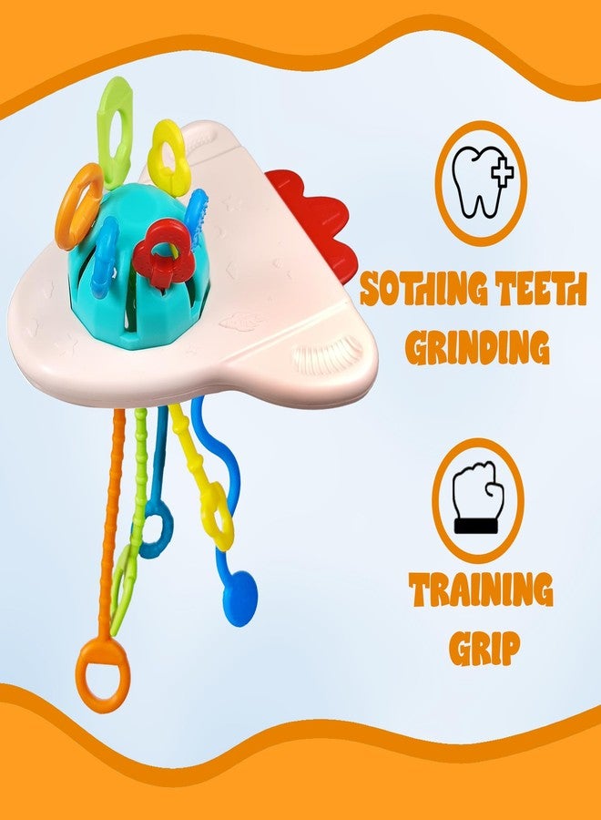 KIPA GAMING Proudly Made in India, Little Rocket Sensory Montessori Pull String Toy for Teething: Baby First Adventure - Travel-Friendly, Food-Grade Silicone, Perfect for 6+ Months, Multicolor - Image 2