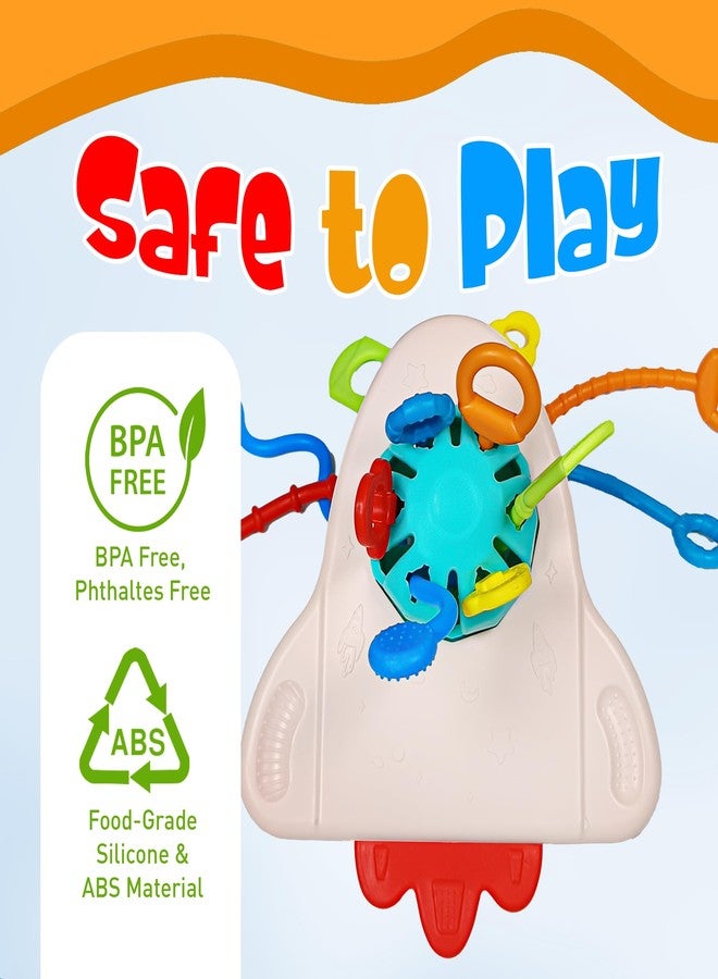 KIPA GAMING Proudly Made in India, Little Rocket Sensory Montessori Pull String Toy for Teething: Baby First Adventure - Travel-Friendly, Food-Grade Silicone, Perfect for 6+ Months, Multicolor - Image 5