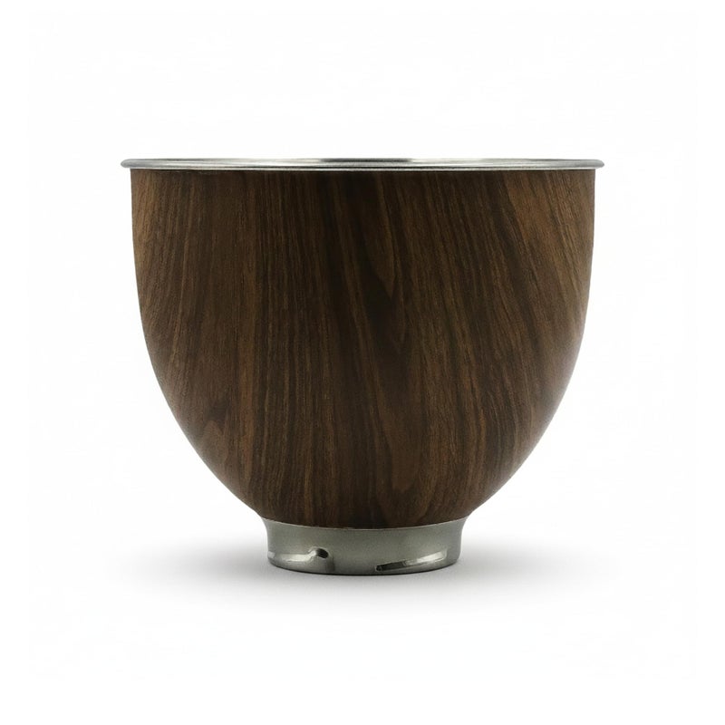 Wiselet Stainless Steel 5 Quart Mixer Bowl for Kitchenaid Classic&Artisan Tilt Head Stand Mixer, Wood Texture, Fit for K45, KSM75, KSM90, KSM150, Heavy Duty, Dishwasher Safe - Image 1