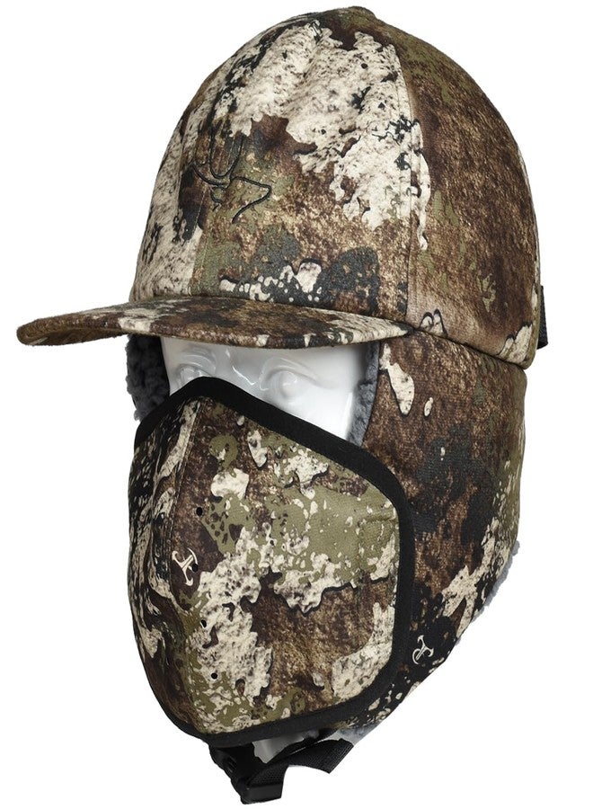 EDTREK Waterproof Trapper Hat with Face Mask for Coldest Conditions - Backcountry Winter Bomber Hat(Strata camo, Large) - Image 1