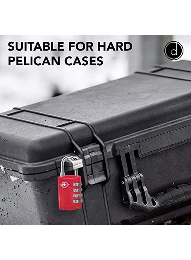 desired tools TSA Luggage Locks (Pack of 2) - 4 Digit Combination Steel Padlocks, Red - Image 3