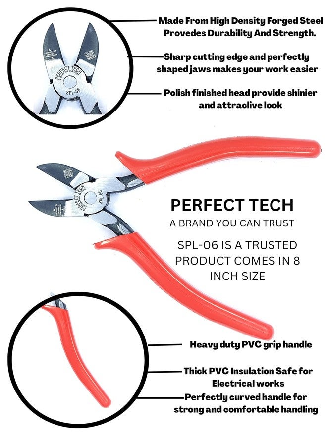 PERFECT TECH Combination Side Cutting Plier 6 Inch | Anti-Rust Properties For Gripping | Holding And Cutting Wires | Pliers Home Tool Kit | Hardware Tools | Shock Proof Grip |150 mm/6 Inch(SPL-06 Red) - Image 3