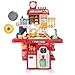 Drmukie Upgrade Toy Kitchen Set for Kids Toddlers Mini Kitchen Playset with Spray Sink Realistic Lighting Pretend Cooking Toys for 3 4 5 Year Old Girls Boys Gifts Red - Image 2