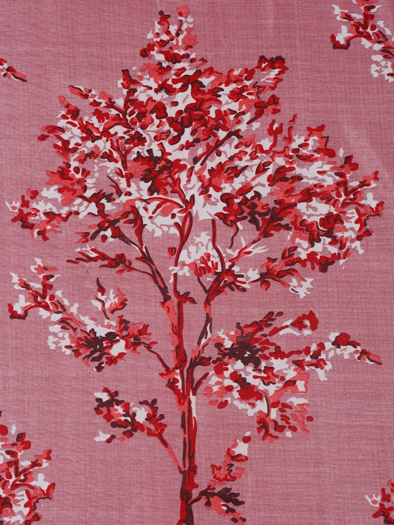 Fashion String 3 Pieces Floral Blossoms Eyelet Polyester Door Curtains 7 Feet Maroon - Image 5