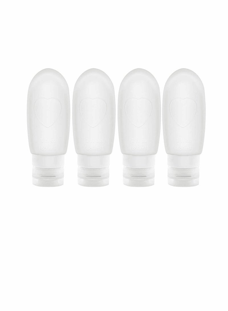 KASTWAVE Travel Bottles Transparent Leakproof Silicone Refillable Travel Containers Squeezable Travel Tube Sets, Portable Travel Bottles, Cosmetic Containers for Shampoo Lotion Soap, 4 Pack - Image 1