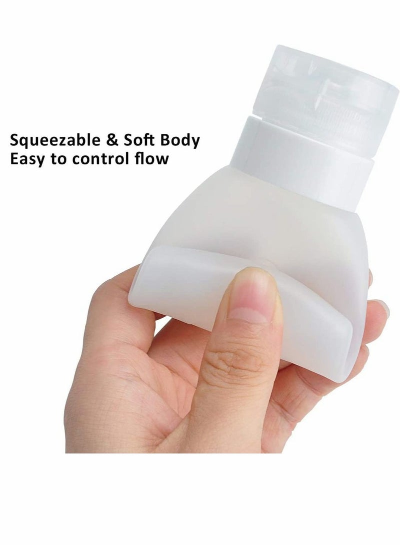 KASTWAVE Travel Bottles Transparent Leakproof Silicone Refillable Travel Containers Squeezable Travel Tube Sets, Portable Travel Bottles, Cosmetic Containers for Shampoo Lotion Soap, 4 Pack - Image 2