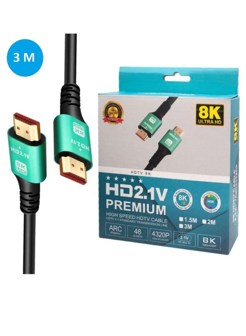 8K Ultra HD2.1V Premium High Speed HDTV HDMI Cable 3M  - Image 1