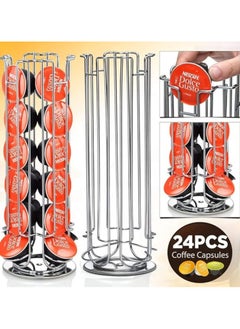 Alissa 24 Capsule Coffee Pod Holder Stand Rack Coffee Pod for Nescafe Dolce Gusto Silver  - Image 2