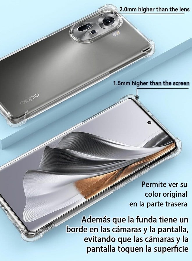 جراب USTIYA لهاتف Oppo Reno 11 5G (غير متوافق مع 11F) غطاء حماية شفاف من مادة TPU بأربعة زوايا، ناعم وشفاف - Image 3