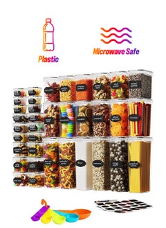 36 Pack Cereal & Dry Food Storage Containers,Stackable Boxes Containers for Kitchen Food,Airtight Plastic Kitchen Storage Organizer for Sugar, Snack, Baking Supplies